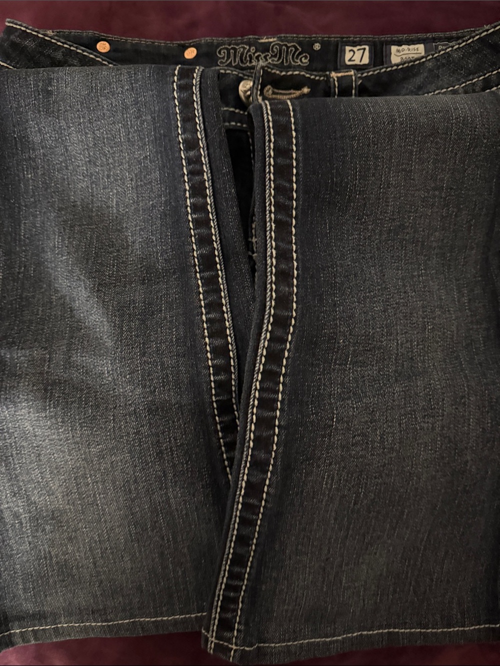 Miss Me Mid Rise Blue Bootcut Jeans - Picture 5 of 9